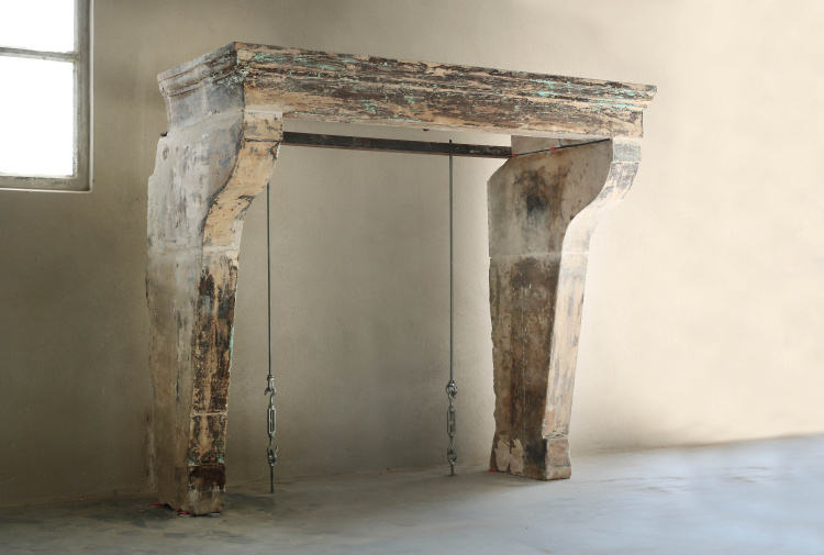antique patinated fireplace