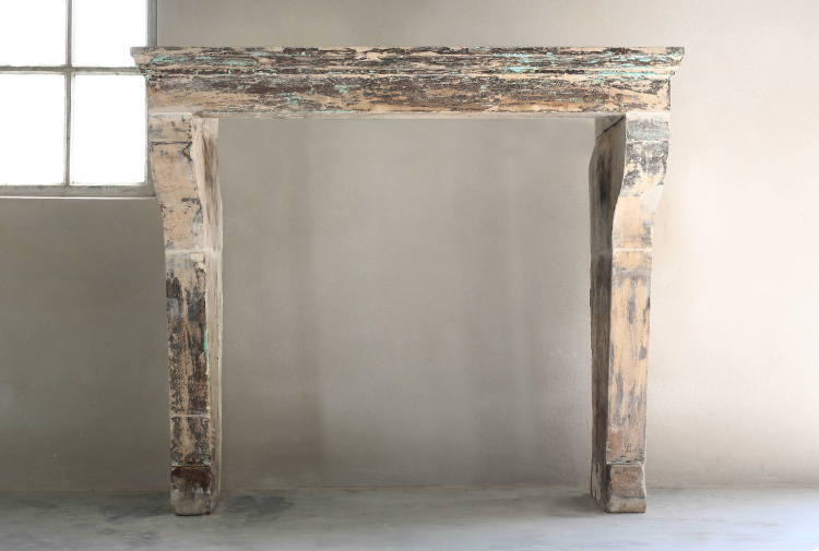 antique patinated fireplace