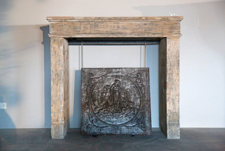 stately antique fireplace