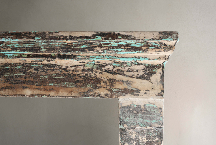 antique patinated fireplace