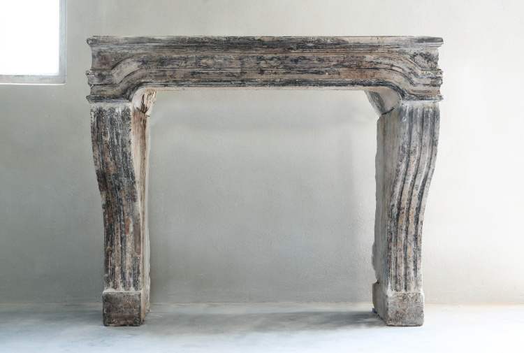 antique patinated fireplace