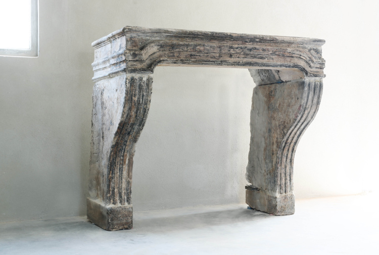 antique patinated fireplace