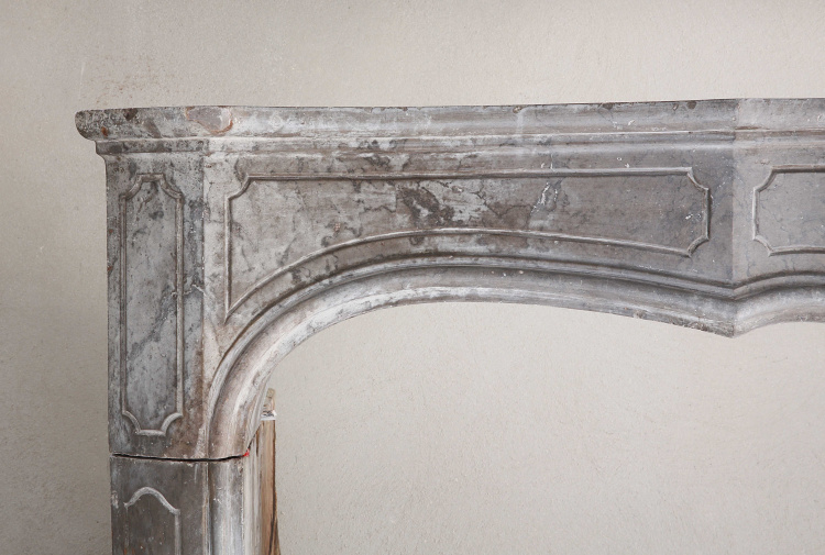 antique fireplace of limestone