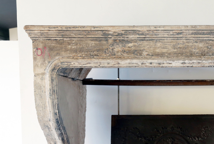 beautiful fireplace of limestone