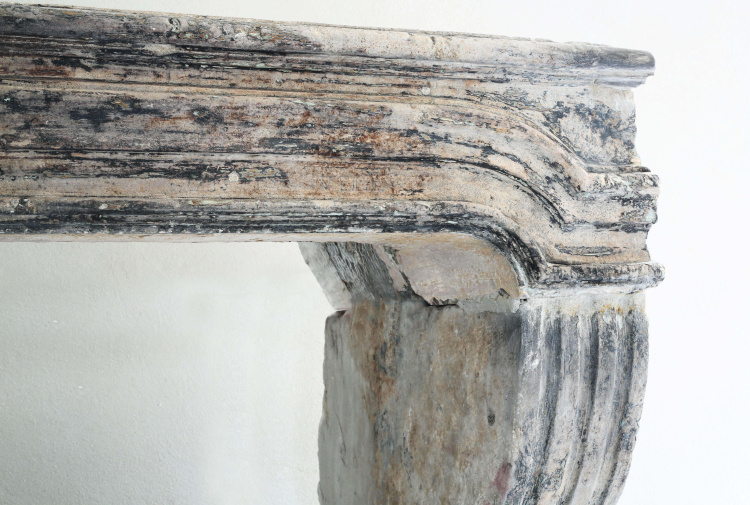 antique patinated fireplace