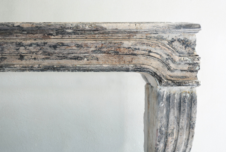 antique patinated fireplace