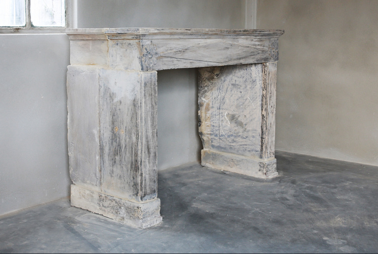 french limestone fireplace