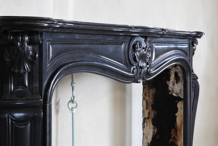 charming Noir de Mazy fireplace