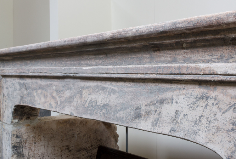 antique limestone fireplace