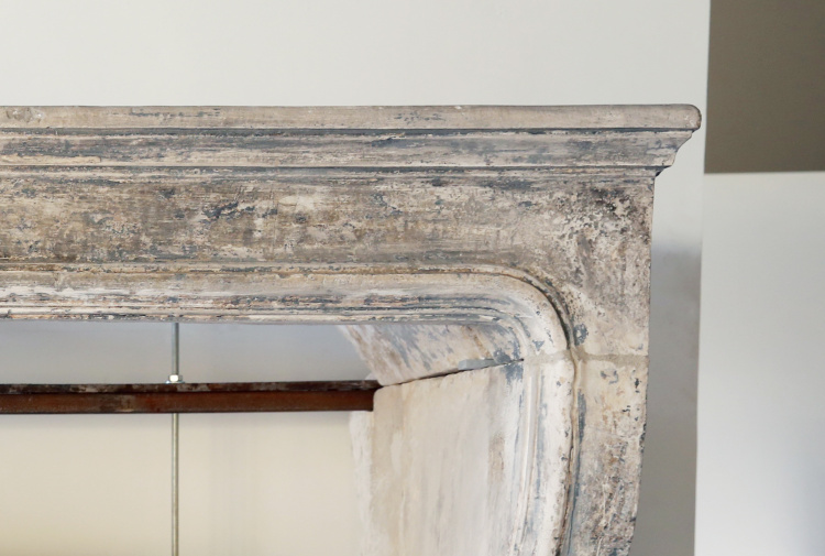 beautiful fireplace of limestone