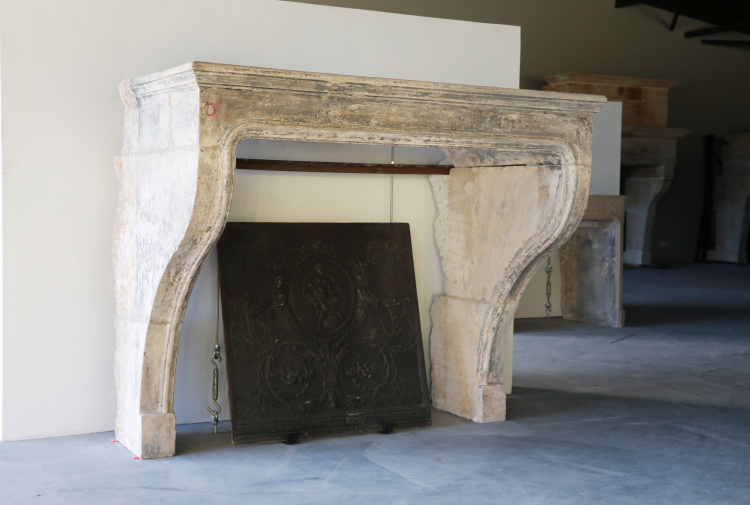 beautiful fireplace of limestone