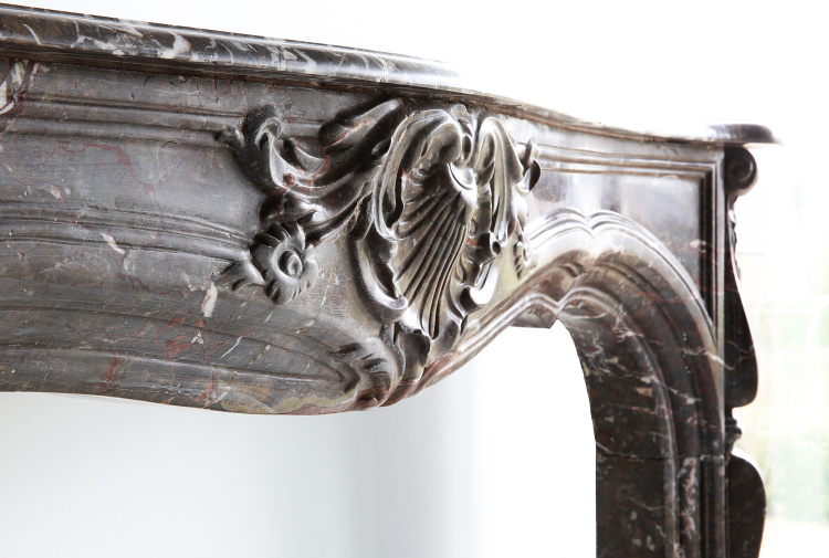 Unique marble fireplace